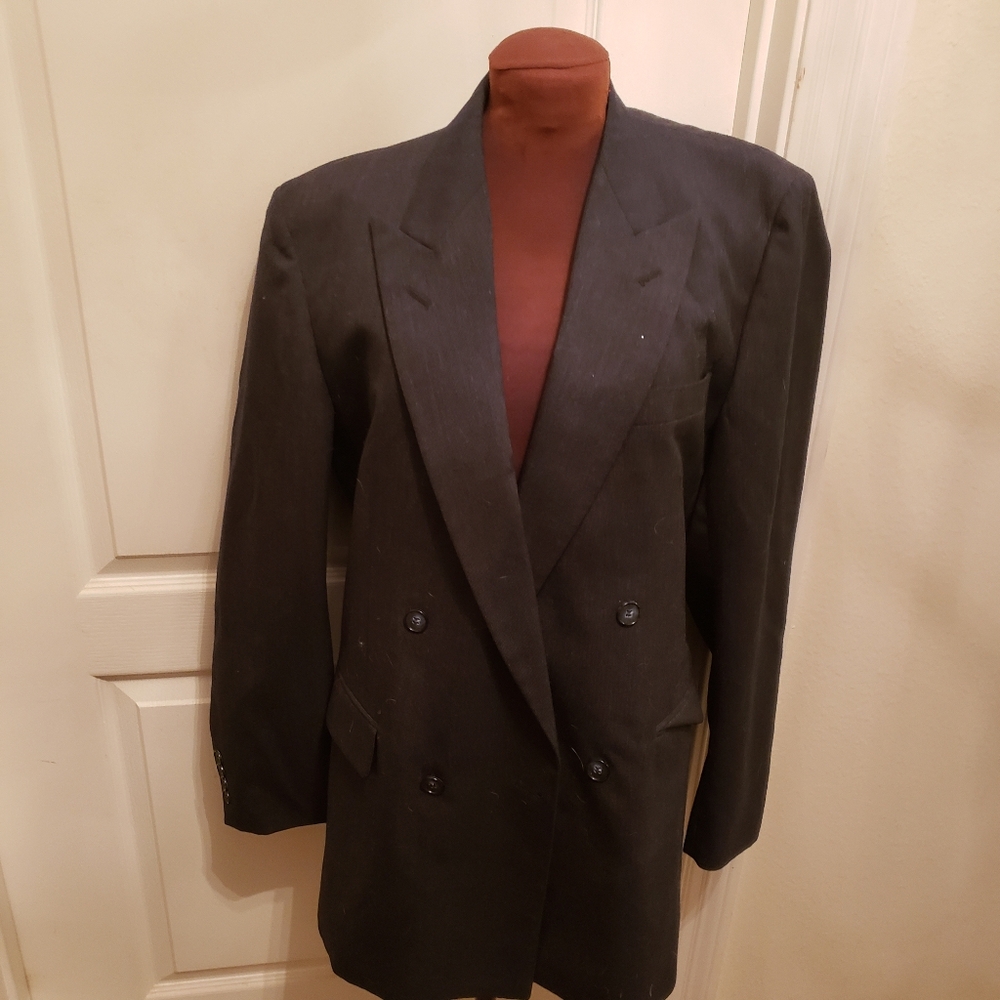 Classic Black Double-Breasted Men's Suit